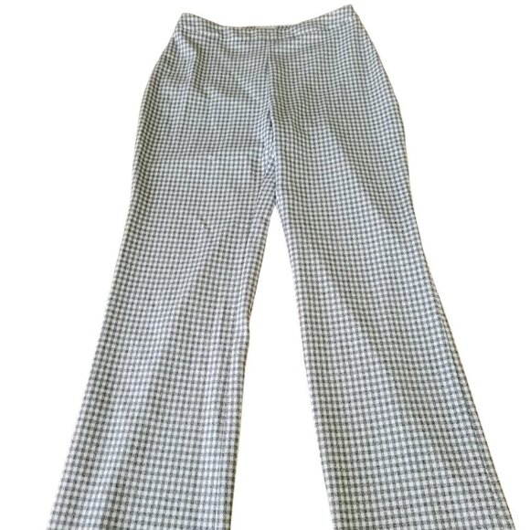 Aritzia Wilfred Kick Flare Gingham Pant Navy Size 4 - Picture 8 of 11